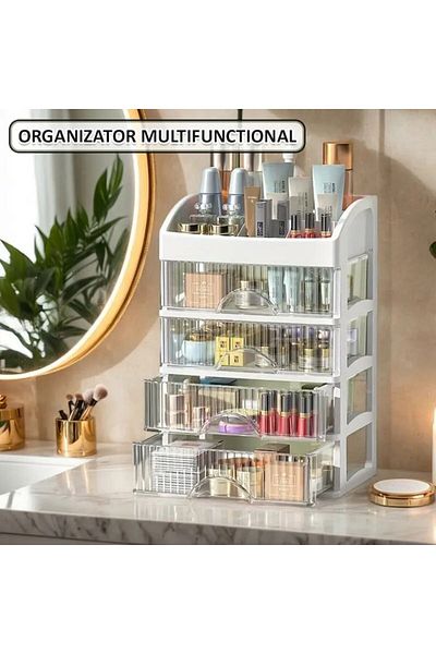 NEXTLY Organizator De Cosmetice, Bijuterii, Accesorii Si Alte Obiecte , Multifunctional, 4 Sertare