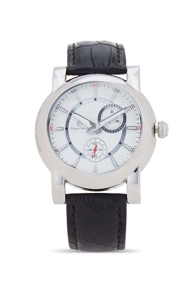 Philippe Moraly Men's Analog Wrist Watch L1423WWB - 34 mm - Black