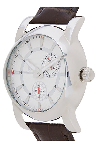 Philippe Moraly of Switzerland Men's Analog Wrist Watch L1423WWO - 34 mm - Brown