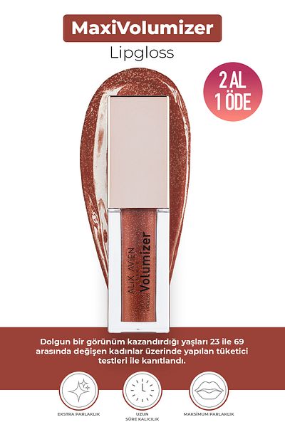 Alix Avien Maxivolumizer Lipgloss 219 - Foxy Red - Lasting and Moisturizing Lipstick - Plumping Effect