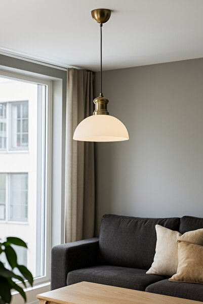 Tel Lighting Beyaz Cam Sarkıt Avize