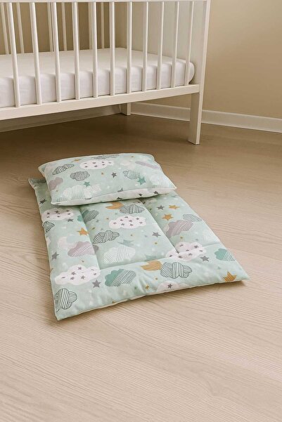 Babynia وسادة فتح سرير الأطفال من القطن بارك ووسادة الطفل/الطفل نجمة الهلال الأخضر