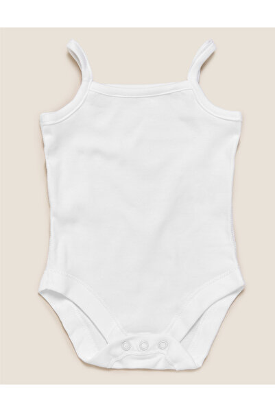 Marks & Spencer Saf Pamuklu 5'li Askılı Bodysuit (0-3 Yaş)