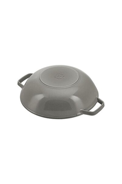 STAUB La Cocotte Wok Pan with Glass Lid Cast Iron Graphite Gray 30 cm - 405114620
