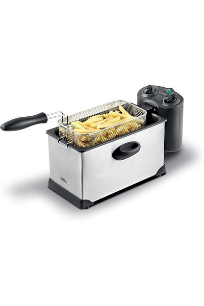 Kenwood Dfm50 3l Deep Fryer – 2000w Power, Stainless Steel Lid, Viewing Window – Silver/black