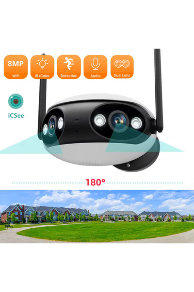 yoosee 5MP çift lens panorama geniş açılı full HD 4K suya dayanıklı dış mekan...