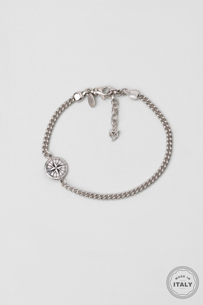 So CHIC... İtalyan Pusula 22 Cm Gümüş Erkek Bileklik