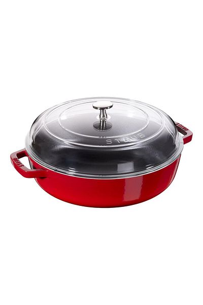 STAUB Cast Iron Saucepan with Glass Lid 26cm Cherry - 405010630