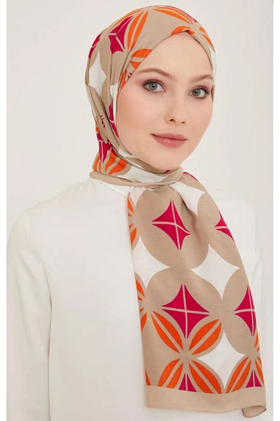 Armine Trend Laurel Shawl 6347-2-16 Ροζ Πορτοκαλί