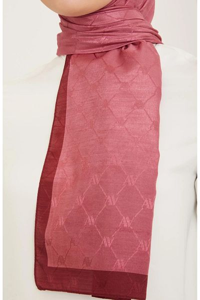 Armine Trend Monogram Shawl 2-127 - Cherry Rotten