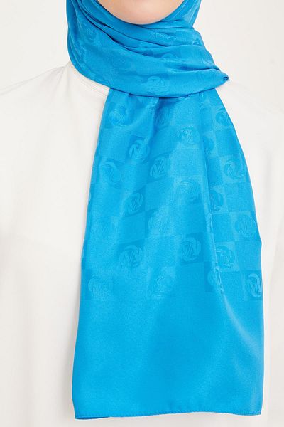Armine Trend Life Jacquard Albastru Mării Un logo eșarfă cu model damă 21158