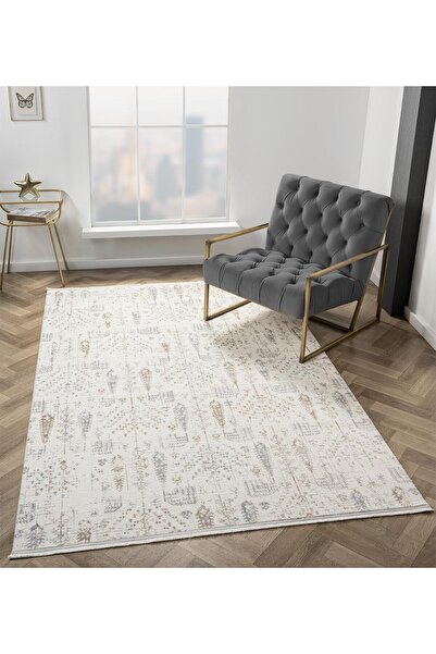 Cotto Home Armony Ar012a Beyaz Halı Modern Desenli Akrilik Pamuk Taban Tozu A...