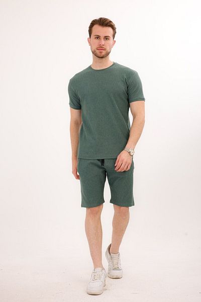Rodrigo Waffle Fabric Shorts T-Shirt Cotton Set 25232