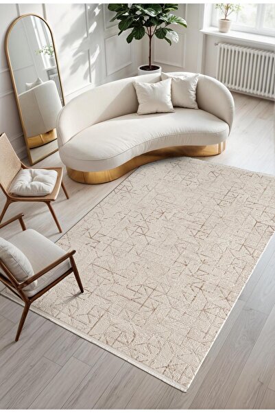 Cotto Home Armony Ar015K Krem Halı Modern Desenli Akrilik Pamuk Taban Tozu Az...