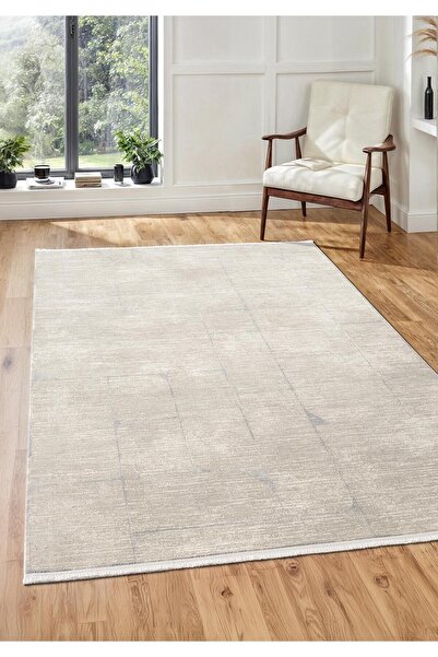 Cotto Home Sılva SL104A Bej Halı Modern Desen Pamuk Taban Salon Halısı Yatak ...