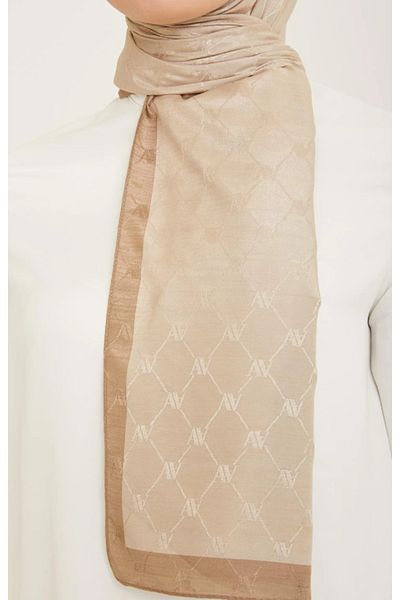 Armine Trend Monogram Shawl 2-122 - Crem