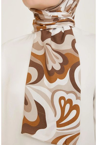 Armine Trend Laurel Shawl Mustard White 6348-2-21