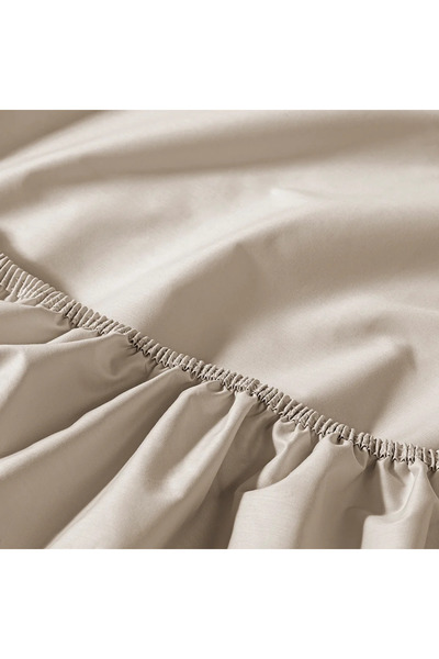 Penelope 100% Cotton Percale Fitted Sheet 100X200 cm Stone Color - Pure Series