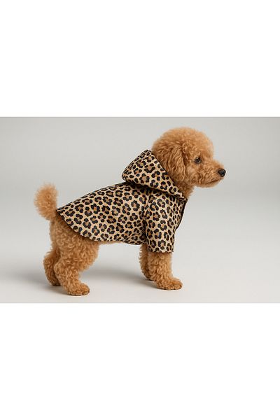 MPZ Pets Cat and Dog Outfit & Dress & Raincoat - Leopard Printed Mesh Raincoat