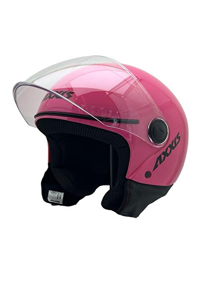 AXXIS AXXİS SQUARE YARIM KASK SOLİD PARLAK PEMBE