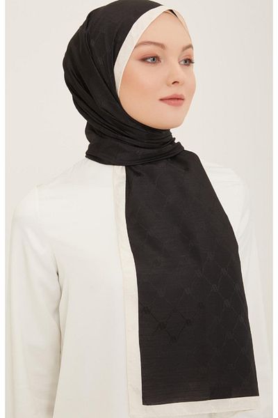 Armine Trend Monogram Shawl 2-158 - Black