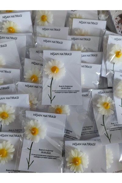 shop Papatya Mum 20 Adet Kartlı Jelatinli Kişiye Özel Nişan, Düğün, Kına, Söz...