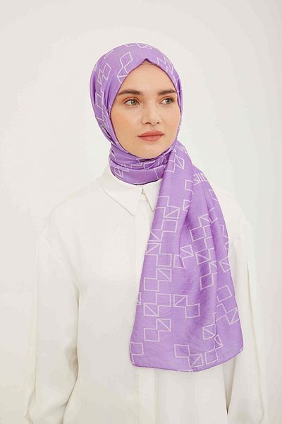 Armine Tendință Eșarfă Pură Lina Geometrică Model Violet 15-22027