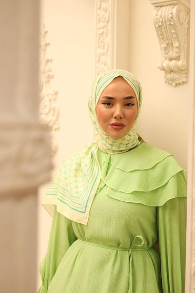 Silk Home Olinda Shawl 49005-13 Yellow, Biscay Green