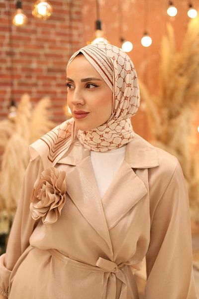 Silk Home Olinda Shawl 49005-38 Βανίλια, Κόκκινο Καφέ