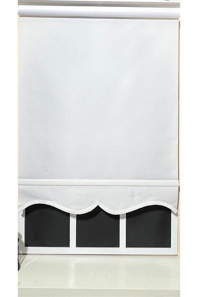 KORUTEKS White Roller Blind Skirt Sliced Model