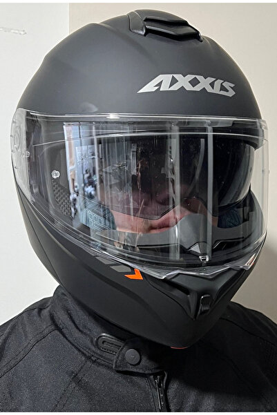 AXXIS STORM SV SOLID A1 MATT BLACK ÇENE AÇILIR MOTOSİKLET KASKI
