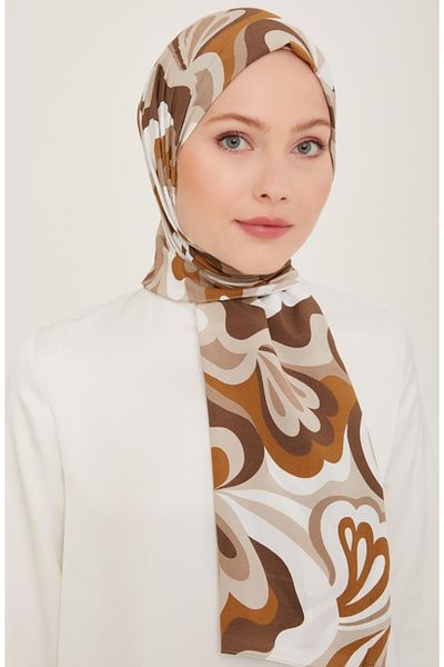 Armine Trend Laurel Shawl Mustard White 6348-2-21
