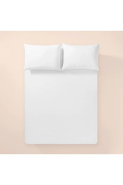 Penelope Cearşaf de pat 100% bumbac percale 100x200 cm alb - Seria Pure