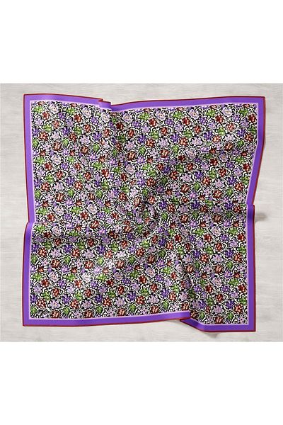 Silk Home Μεταξωτό μαντίλι Tivil με μικτό σχέδιο μωβ 11428-04