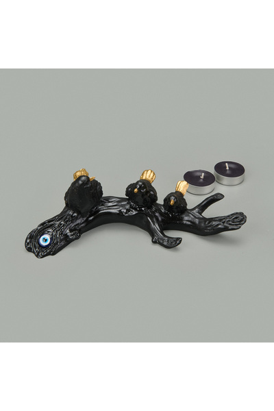 Evidea Deco Birds Dekor - Siyah / Gold - 8x24 cm