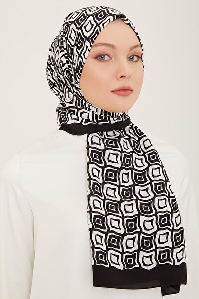 Armine Trend Defne Şal 5763-01 Negru-alb