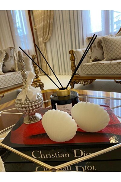 Genel Markalar Bernami 2li Beyaz Kokulu Dekoratif Istiridye Mum