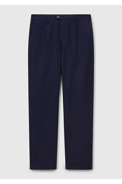 United Colors of Benetton Men's Navy Blue 100% Cotton Parachute Fabric Slim Fit Chino Trousers
