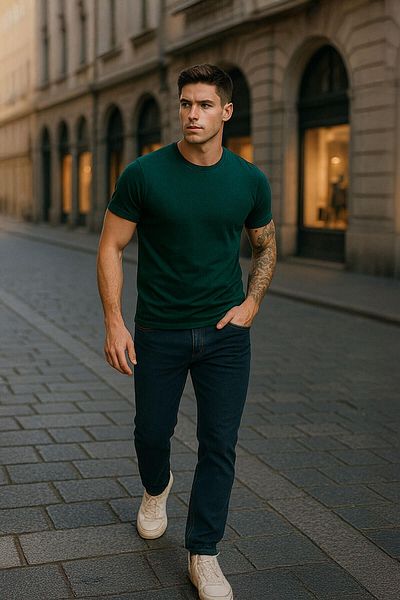 BANNY JEANS Ανδρικό παντελόνι Lycra Regular Fit Khaki Jean