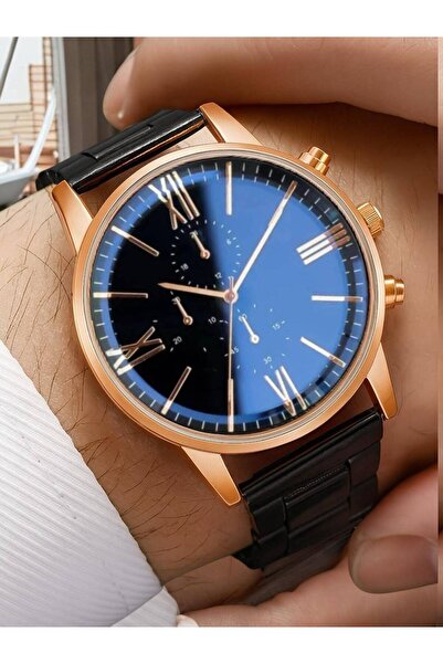 Merand Brand Rose Black Color Special Series Men's Wrist Watch - Bracelet Gift