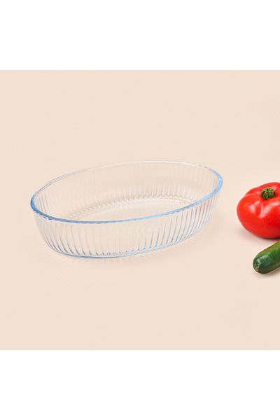 Masterchef Twin Oval Glass Oven Dish - Transparent - 25X17 cm