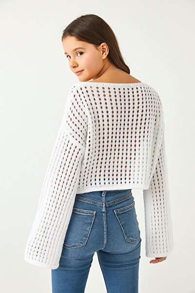 Marvine Γυναικεία λευκή ισπανική μπλούζα με μοντέρνα πλεκτά μοντέλα