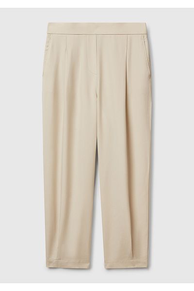 United Colors of Benetton Women's Stone Color 100% Lyocell Elastic Waist Balloon Fit Pants