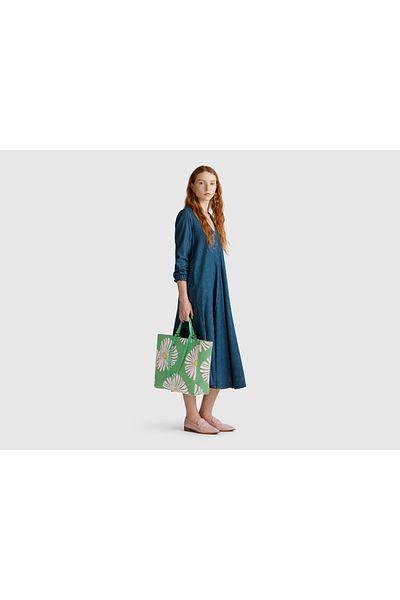 United Colors of Benetton Geantă tote cu model verde pentru femei