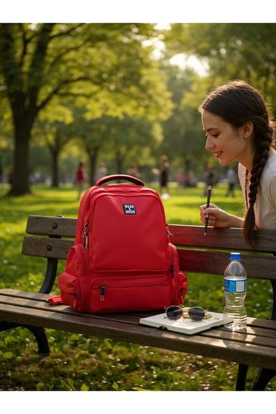 Bear&Dear BEAR & DEER Kangroo Backpack Red BD-CN0261