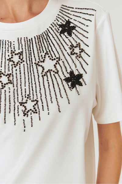 Exquise Κανονικό πλεκτό μπλουζάκι με κεντημένο αστέρι