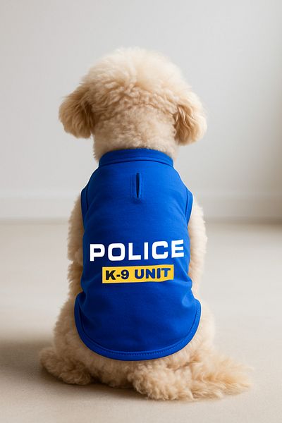 MPZ Pets Cat and Dog Outfit & Gown - Saks Blue Police K-9 Unit Undershirt
