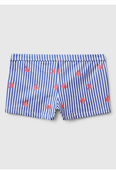 United Colors of Benetton Pantaloni scurți de baie cu model albastru pentru băiat, cu talie elastică