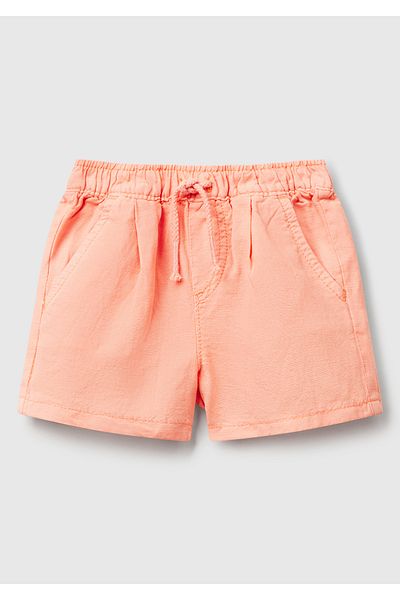 United Colors of Benetton Baby Baby Linen Blend Pocket Drawstring Shorts