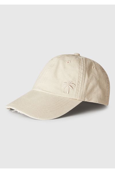 United Colors of Benetton Boy's White Ripped Distressed Effect Embroidered Cap Hat